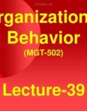 Organizational behavior: Lecture 39 - Dr. Mukhtar Ahmed