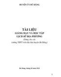 Tài liệu giảng dạy và học tập lịch sử địa phương (Dùng cho các trường THPT trên địa bàn huyện Bù Đăng)