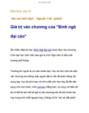 Kiến thức lớp 10 Đại cáo bình Ngô - Nguyễn Trãi –giá trị văn chương