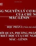 Bài giảng môn học Những nguyên lý cơ bản của chủ nghĩa Mác - Lênin: Học phần II