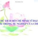 TƯ TƯỞNG ĐẠI ĐOÀN KẾT TRONG DI CHÚC CỦA CHỦ TỊCH HỒ CHÍ MINH