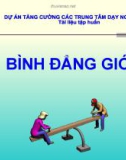 Bài giảng Bình đẳng giới