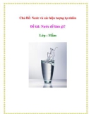 Chủ Đề: Nước và các hiện tượng tự nhiên - Đề tài: Nước để làm gì? - Lớp: Mầm