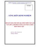 Sáng kiến kinh nghiệm Tiểu học: Rèn kỹ năng nói – viết qua phân môn Tập làm văn lớp 3, góp phần nâng cao chất lượng môn Tiếng Việt