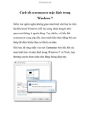Cách tắt screensaver mặc định trong Windows 7