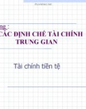 Bài giảng Tài chính tiền tệ: Các định chế tài chính trung gian