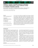 Báo cáo khoa học: Inhibitory activity of double-sequence analogues of trypsin inhibitor SFTI-1 from sunﬂower seeds: an example of peptide splicing