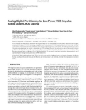 Báo cáo hóa học: Analog-Digital Partitioning for Low-Power UWB Impulse Radios under CMOS Scaling