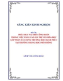 Sáng kiến kinh nghiệm THPT: Phát huy vai trò Công đoàn trong việc nâng cao giá trị văn hóa đọc góp phần xây dựng trường học hạnh phúc tại trường THPT