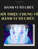 Bài giảng Hành vi tổ chức - Chương 1: Giới thiệu chung về hành vi tổ chức