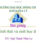 Bài giảng Sinh thái và sinh học đất