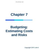 Lecture Project management: A managerial approach – Chapter 7: Budgeting: estimating costs and risks