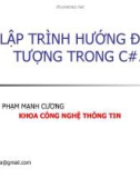 Bài giảng Lập trình hướng đối tượng: Chương 0 - Phạm Mạnh Cương