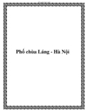 Phố chùa Láng - Hà Nội