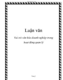 Luận văn: Vai trò văn hóa doanh nghiệp trong hoạt động quản lý