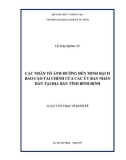 Luận văn Thạc sĩ Kinh tế: Các nhân tố ảnh hưởng đến minh bạch báo cáo tài chính của các Ủy Ban Nhân Dân tại địa bàn tỉnh Bình Định