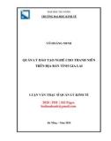 Luận văn Thạc sĩ Quản lý kinh tế: Quản lý đào tạo nghề cho thanh niên trên địa bàn tỉnh Gia Lai