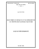 Luận án tiến sĩ Kinh tế: Hoàn thiện cơ chế quản lý tài chính đối với các trường đào tạo sĩ quan quân đội