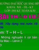 Bài thảo luận Xây dựng nhà nước Xã Hội Chủ Nghĩa