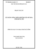 Tóm tắt luận văn Thạc sĩ Quản lý công: Xây dựng nông thôn mới ở huyện Mỹ Hào tỉnh Hưng Yên