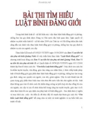 BÀI TÌM HIỂU VỀ LUẬT BÌNH ĐẲNG GIỚI