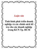 Luận văn Tình hình phát triển doanh nghiệp và các chính sách hỗ trợ cho các doanh nghiệp trong KCN Tp. HCM