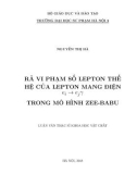 Luận văn Thạc sĩ Khoa học vật chất: Rã vi phạm số lepton thế hệ của lepton mang điện ei - ejy trong mô hình Zee-babu