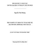 Luận văn Thạc sĩ Giáo dục học: Một nghiên cứu Didactic về dạy học hệ bất phương trình bậc nhất hai ẩn