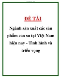 ĐỀ TÀI Ngành sản xuất các sản phẩm cao su tại Việt Nam hiện nay - Tình hình và triển vọng 