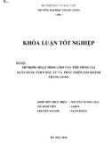 Khóa luận tốt nghiệp chuyên ngành Ngân hàng: Mở rộng hoạt động cho vay tiêu dùng tại Ngân hàng TMCP Đầu tư và Phát triển chi nhánh Thăng Long