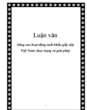 Luận văn: Nâng cao hoạt động xuất khẩu giầy dép Việt Nam- thực trạng và giải pháp