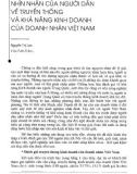 Báo cáo Nhìn nhận của người dân về truyền thống và khả năng kinh doanh của doanh nhân Việt nam 