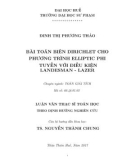 Luận văn Thạc sĩ Toán học: Bài toán biên dirichlet cho phương trình Elliptic phi tuyến với điều kiện Landesman - Lazer