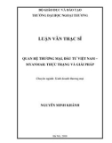 Luận văn Thạc sĩ Kinh doanh thương mại: Quan hệ thương mại, đầu tư Việt Nam - Myanmar - Thực trạng và giải pháp