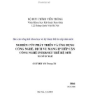 Báo cáo: Nghiên cứu phát triển và ứng dụng công nghệ, dịch vụ mạng ip tiếp cận công nghệ internet thế hệ mới