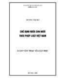 Luận văn Thạc sĩ Luật học: Chế định nuôi con nuôi theo pháp luật Việt Nam