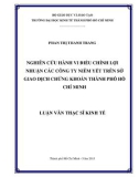 Luận văn Thạc sĩ Kinh tế: Nghiên cứu hành vi điều chỉnh lợi nhuận các công ty niêm yết trên Sở giao dịch chứng khoán Thành phố Hồ Chí Minh