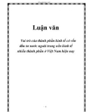 Luận văn: Vai trò của thành phần kinh tế có vốn đầu tư nước ngoài trong nền kinh tế nhiều thành phần ở Việt Nam hiện nay