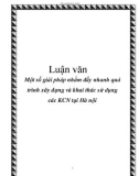 Luận văn: Một số giải pháp nhằm đẩy nhanh quá trình xây dựng và khai thác sử dụng các KCN tại Hà nội