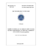 Luận văn Thạc sĩ Hóa học: Nghiên cứu phân lập, xác định cấu trúc và đánh giá hoạt tính sinh học các hợp chất steroid từ cây lá đắng (Vernonia amygdalina)