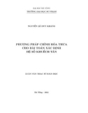Luận văn Thạc sĩ Toán học: Phương pháp chỉnh hóa thưa cho bài toán xác định hệ số khuếch tán
