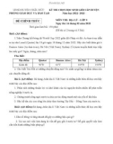 Đề thi học sinh giỏi cấp huyện môn Địa lý lớp 9 năm 2022-2023 có đáp án - Phòng GD&ĐT huyện Châu Đức