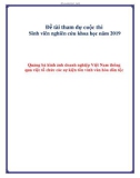 Đề tài: Quảng bá hình ảnh doanh nghiệp Việt Nam thông qua việc tổ chức các sự kiện tôn vinh văn hóa dân tộc