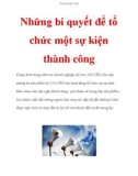 Những bí quyết để tổ chức một sự kiện thành công