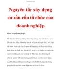 Nguyên tắc xây dựng cơ cấu cấu tổ chức của doanh nghiệp