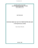 Luận văn Thạc sĩ Khoa học: Đánh giá hiệu quả quản lý môi trường du lịch Vườn Quốc gia Cát Bà