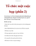 Tổ chức một cuộc họp (phần 2)