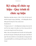 Kỹ năng tổ chức sự kiện - Quy trình tổ chức sự kiện