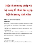 Một số phương pháp và kỹ năng tổ chức hội nghị, hội thi trong sinh viên