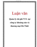 Luận văn: Quản lý chi phí NVL tại công ty khoáng sản và thương mại Hà Tĩnh